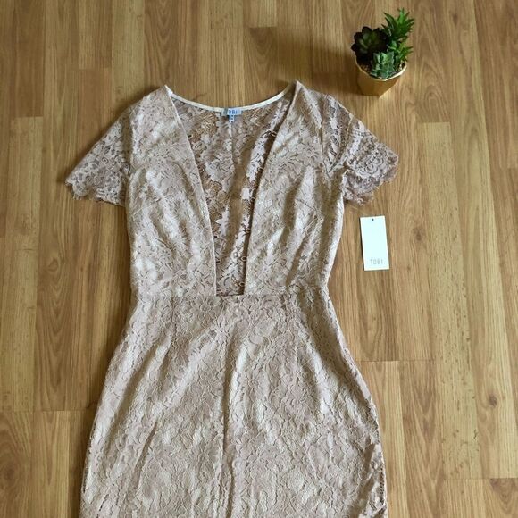 NWT TOBI Dusty Rose Lace Mini Party Dress - Picture 1 of 9